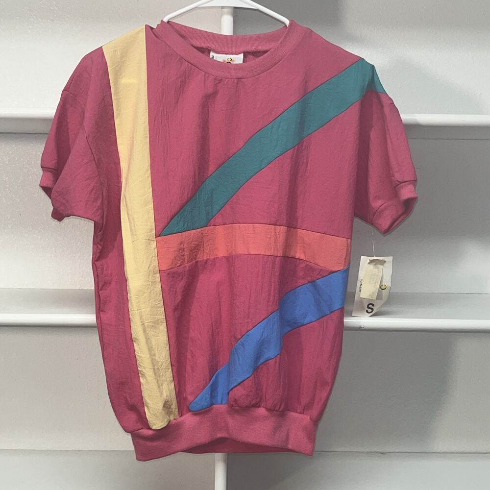 NWT Vintage CORTIVA Ultra-Lite Colorblock Women's Small Top w/Banded Waist